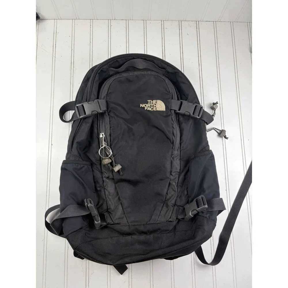 The North Face Black Hot Shot Laptop Travel Hiking Back Pack Bag Unisex